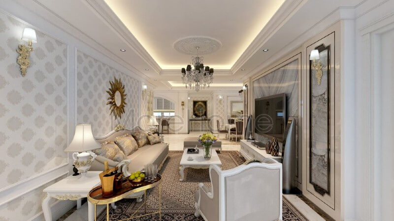 Thiết kế nội thất chung cư Flemington tại Thành phố Hồ Chí Minh - một trong những thiết kế ấn tượng và đẳng cấp mang đậm phong cách tân cổ điển sang trọng, quý phái
