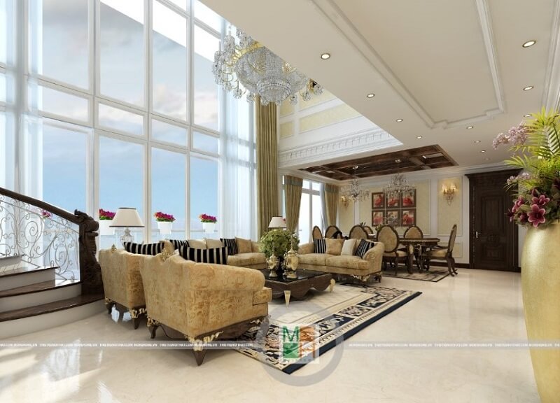 Mẫu thiết kế nội thất chung cư ấn tượng theo phong cách tân cổ điển sang trọng, đẳng cấp. Mẫu thiết kế nội thất chung cư đẹp
