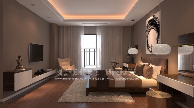 Đẹp và ấn tượng với sản phẩm thiết kế giường ngủ gỗ óc chó phong cách hiện đại này