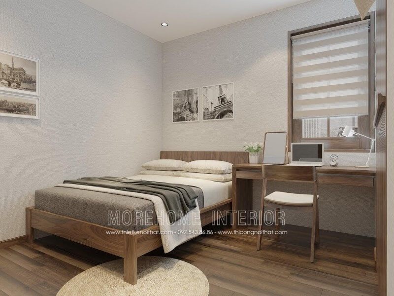 Mẫu bàn học bằng gỗ óc chó hiện đại đơn giản mà đẹp cho con của bạn