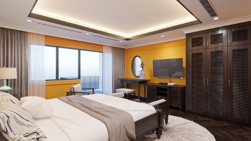 Thiết kế nội thất phòng ngủ theo phong cách Á Đông cho các biệt thự.